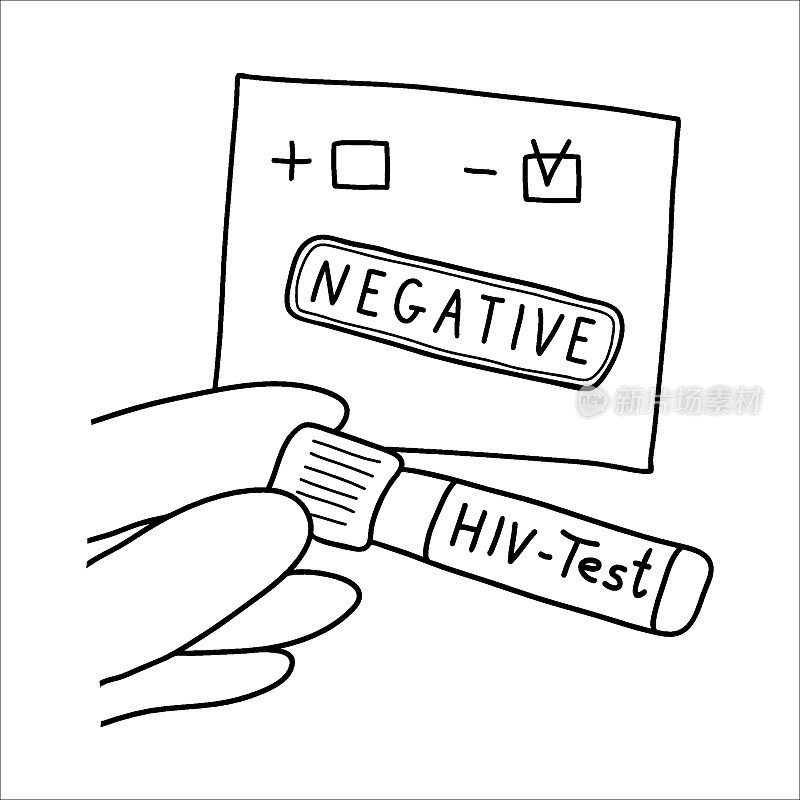 Hiv-test doodle illustration